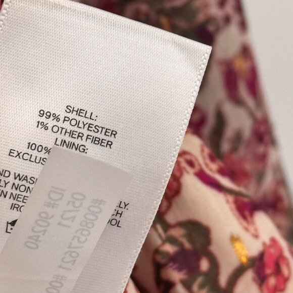 Express Floral Print Surplice Blouse  Smocked Waist  Ruffled Cuffs size XL - Picture 3 of 12